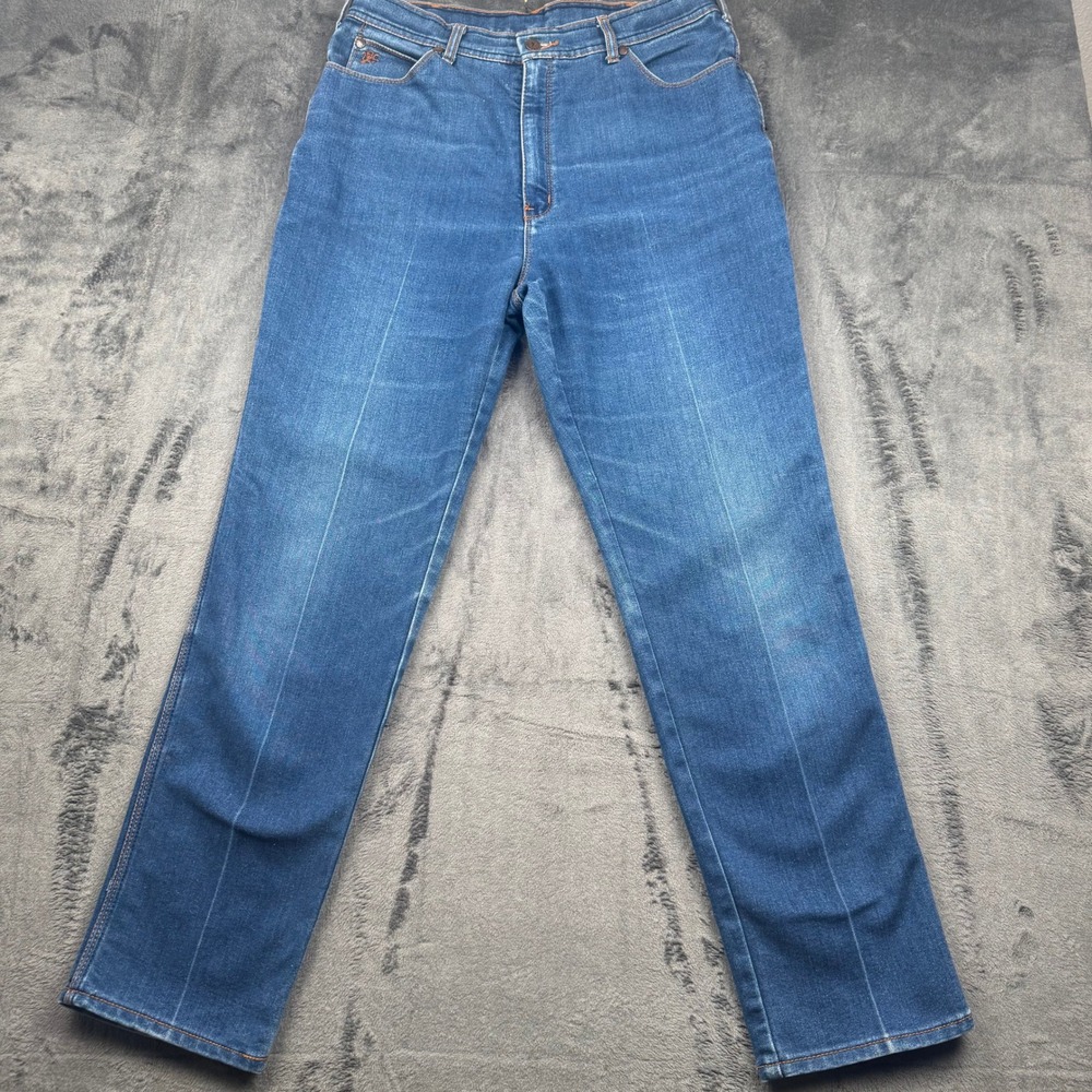 Braxton Stretch Jeans Mens 16 Tall Blue Denim Straight Leg High Rise Vintage